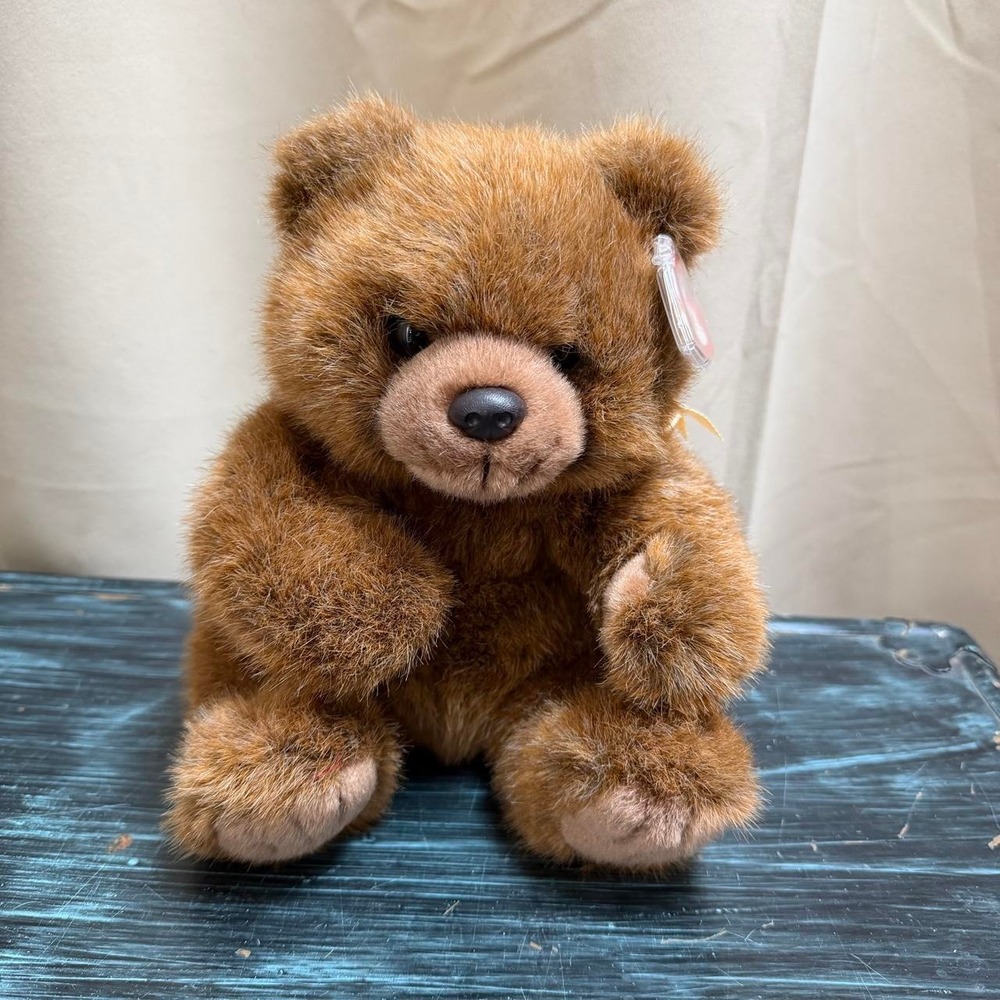 Ty Brown Fuzzy Teddy Bear Magee Bear Plush With Tags 1998 Classic Style 9 Inch